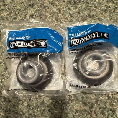 2 pack Everbilt Wall Doorstop Oil Rubbed Bronze Finish Commercial Grade - Image 1 of 4