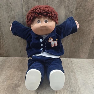 Cabbage Patch Kid Puppe Junge blau Cord Giraffe Anzug Windel Vintage 1985 Coleco - Bild 1 von 13