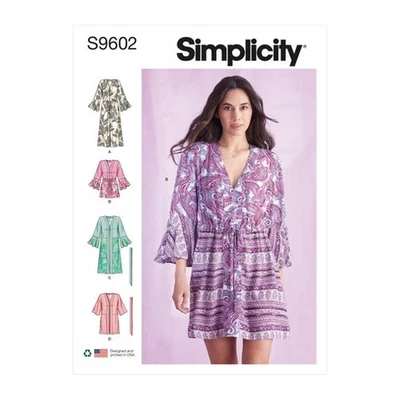 SIMPLICITY 9602 Misses Womens Ladies Caftan, Wrap SEWING PATTERN 6-14   20% OFF - Image 1 of 4