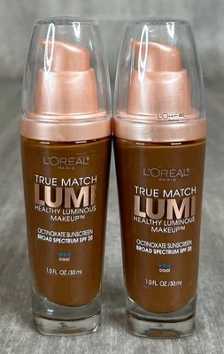 L'Oreal True Match Lumi Healthy Luminous Makeup C7-8 Cool Nut Brown Cocoa X 2 - Image 1 of 4