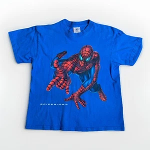 Vtg Y2K Spider-Man Kids Shirt Large 14-16 3D Graphic Movie Promo Raimi Marvel - Picture 1 of 7