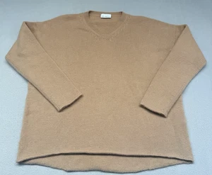 Raey 100% Cashmere Pull Over V Neck Sweater Size Large Light Academia - Picture 1 of 10