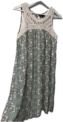 Vestido New Directions Sin Mangas Floral Cambio Crochet Cuello Forrado Primavera Verano S Foto 1 de 4