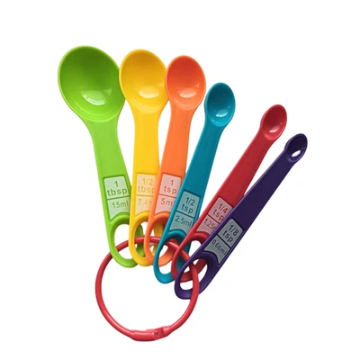 6 PIECES Plastic Measuring Spoon Set – Kitchen Cooking & Baking Utensils - Image 1 of 4