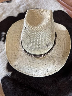 Sombrero de vaquero Bailey U-Rollit. Nuevo West By Bailey Paja Vintage Talla 7 3/8 B17 Foto 1 de 4