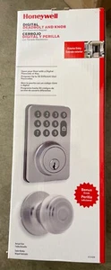 HONEYWELL DIGITAL DEADBOLT AND KNOB 8714109 SATIN NICKEL NEW IN ORIGINAL BOX  - Picture 1 of 1