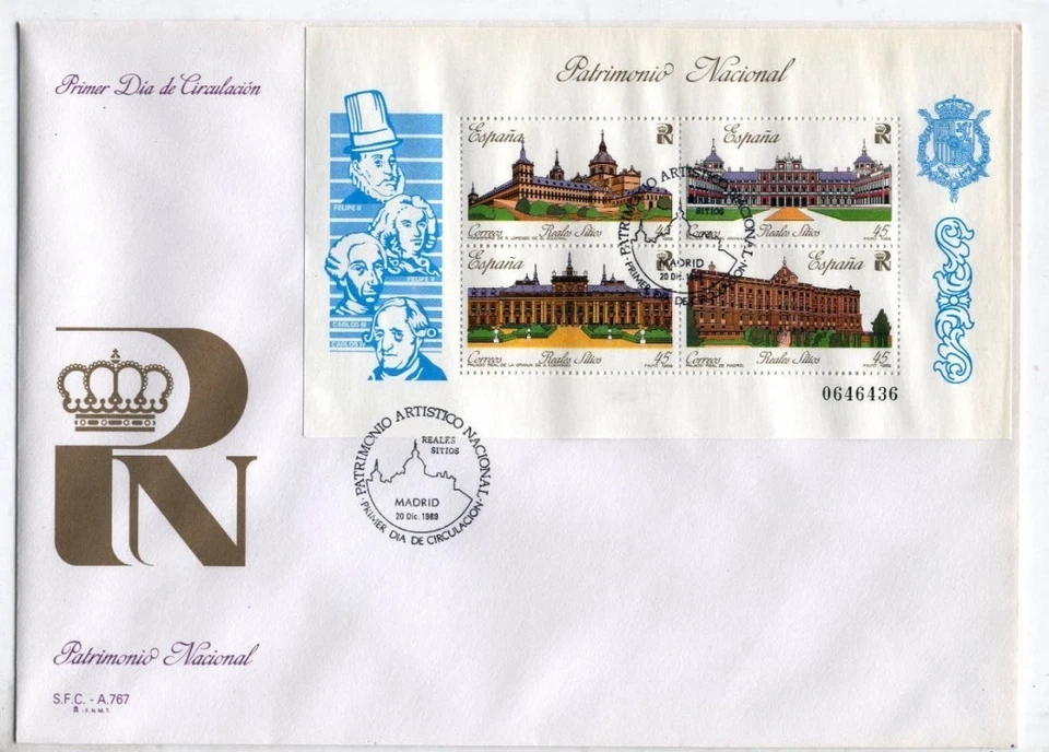 FDC U72 Spain 1989 Block Castles - Image 1 of 1