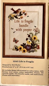 Creative Circle Embroidery Kit 0343 “Life is Fragile Hand W/Prayer” ONLY *READ* - Picture 1 of 5