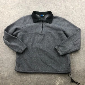 VTG J Crew Pullover Womens Large Gray 1/4 Zip Gym Hiking Outdoors Fleece Sport - Picture 1 of 9
