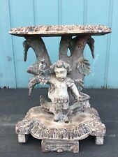 Antique Mexican Side Table Console Bacchus Wine Grapes Vineyard Early California
