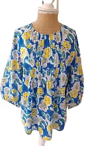 Blusa Top Kaleidoscope Damas Azul Pintuck Floral Talla 10 Nueva con Etiquetas Precio de venta sugerido por el fabricante 24 GBP - Imagen 1 de 5