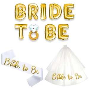 Bride to Be Set: Bride to Be Sash, Veil, Bridal Banner & Tattoos for Bridesma... - Picture 1 of 9