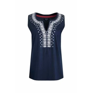 Weird Fish Tirtha Embroidered Jersey Vest - Navy - 10 12 14 16 - BNWT - Picture 1 of 7