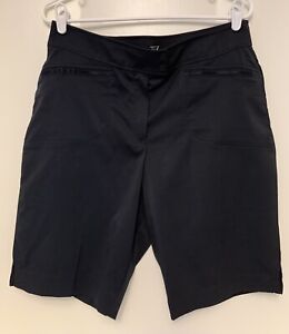 TAIL Women's size 12 Solid Black Golf Athletic Bermuda Shorts Zip Button fly