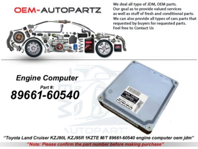 Toyota Land Cruiser KZJ90L KZJ95R 1KZTE M/T 89661-60540 engine computer oem jdm - Image 1 of 4