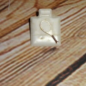 Vintage Tie Tac Tack Pin Back Lapel Pins Tennis Racquet Gold Black White 3/4" - Picture 1 of 2