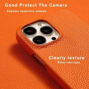 Genuine Leather Color Pattern PC Case for Apple iPhone 15 Pro Max 15 Plus - Picture 1 of 21