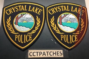 SET OF CRYSTAL LAKE, NEW JERSEY POLICE FRIDAY THE 13th HALLOWEN SHOULDER PATCH - Picture 1 of 1
