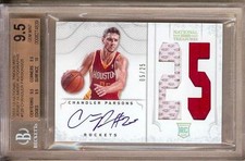 2012-13 NATIONAL TREASURES RPA CHANDLER PARSONS RC AUTO PATCH 05/25 BGS 9.5 / 10