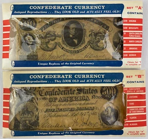 Confederate Currency, Facsimiles, Various Denominations, Civil War, Lot of 12 - Picture 1 of 8