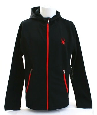 Spyder Black HydroWeb Waterproof Zip Front Soft Shell Hooded Jacket Men's NWT - Image 1 of 4