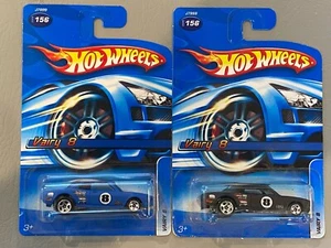 Set of 2 - 2006 Hot Wheels Vairy 8 Blue Card #156 BLUE BLACK - Picture 1 of 4