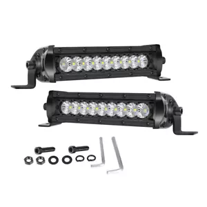 2x6Inch Super Slim White LED Work Light Bar Pods Single Row Driving Lamp Offroad - Bild 1 von 14
