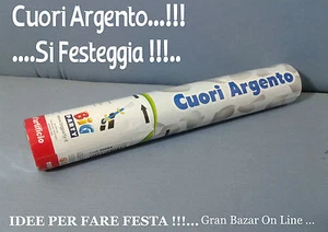 SPARACORIANDOLI CUORI ARGENTO Festa Big Party 30 cm SPOSI NOZZE MATRIMONIO 25° - Foto 1 di 1