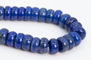 9-10x3-6MM Genuine Natural Deep Blue Lapis Lazuli Beads A Rondelle Loose Beads - Picture 1 of 3