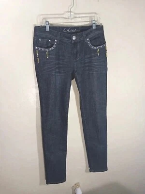 L. A. IDOL U.S.A WOMEN'S JEAN PANTS BLUE   SIZE 11  (W :33 X L: 31 1/2 ) - Image 1 of 4