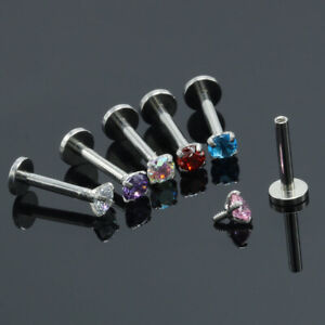 Pair lip Stud ear cartilage tragus nose Body jewelry Stainless Steel punk gift