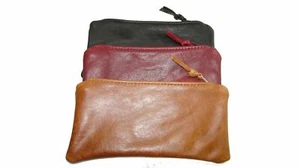 Leather Pencil Case 1167 SOLD Traditional wallet Zipped Handmade Pen Pouch U.K - Picture 1 of 12