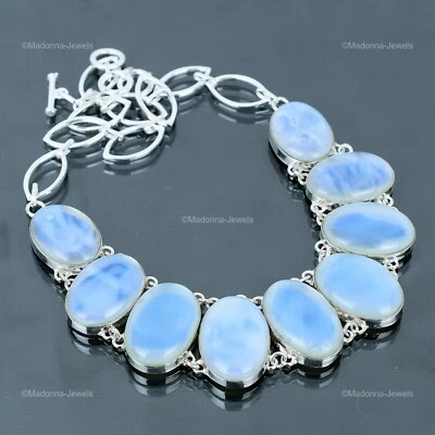 Venta de San Valentín 925 Plata Ovalada Arco Iris Piedra Lunar Cadena Collar Joyería Foto 1 de 4