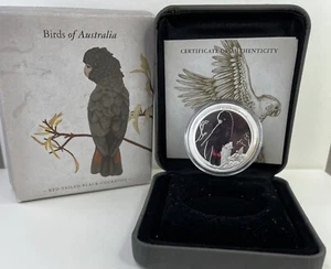 2013 AUSTRALIA 1/2 oz Silver - "Red-Tailed Black-Cockatoo" Colorized - 50 Cents - Picture 1 of 8