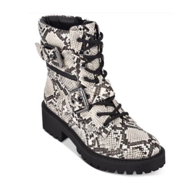 Nuevo en caja Botines con cordones Guess GBG piel de serpiente sintética talla 8 precio de venta sugerido por el fabricante 89 USD agotados Foto 1 de 4