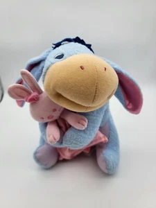 Fisher Price Blue Corduroy Eeyore Plush Stuffed Animal Disney Pink Bunny Rabbit - Picture 1 of 11