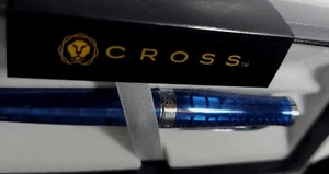 Cross Sauvage Azurite Blue Crocodile Stylo Roller Pen New Retired (No Monogram) - Picture 1 of 7