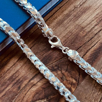 Real Solid 925 Sterling Silver Square Franco Mens Chain Bracelet or Necklace - Image 1 of 4
