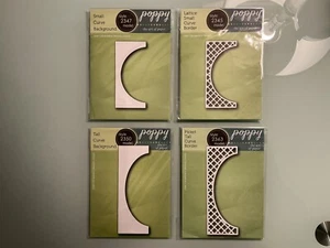 Mohn Briefmarken Konvolut 4 "Kurve" Rand & Hintergrund Stanzformen (neu) - Bild 1 von 2