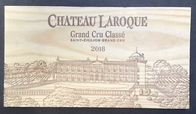"Chateau Laroque Gr Cru St-Emilion Burdeos Francia 2018 panel de caja de vino 6,75x12""" Foto 1 de 2