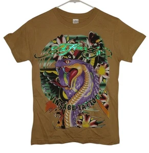 Ed Hardy Jungen T-Shirt Gr. Medium Beige Cobra Kurzarm NEU mit Etikett - Bild 1 von 7