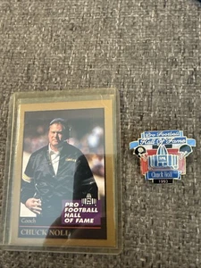 NFL Pro Football Hall of Fame Vintage Lapel Pin W/ Card 1993 Chuck Noll Steelers - Picture 1 of 4