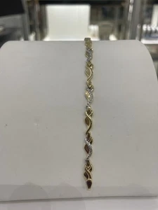 585 GOLD Armband In Bicolour 4,5gramm.Gelbgold/Weissgold.Neues Armband+Etikett - Bild 1 von 8