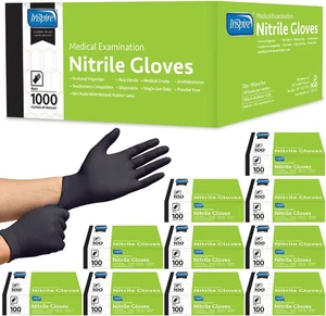Guanti in Nitrile Nero | I Guanti Neri di Qualità ORIGINALI Monouso Senza Lattice | - Foto 1 di 12