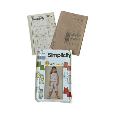 Simplicity Seeing Pattern 8676 Girls Shirt Shorts Capri Easy Kids BB 5-6x UNCUT - Image 1 of 2