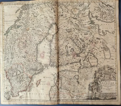 c.1720 Homann Regni Sueciae Mapa de Suecia Finlandia Escandinavia Original Foto 1 de 4