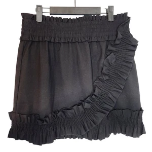 Monki Minirock elastische Taille Rüschendetail schwarz Got Large - Bild 1 von 8