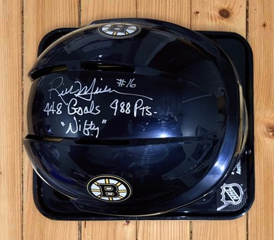 MINI CASCO AUTÓGRAFO BOSTON BRUINS RICK MIDDLETON AUTO INSCR. 448 OBJETIVOS INGENIOSOS Foto 1 de 4