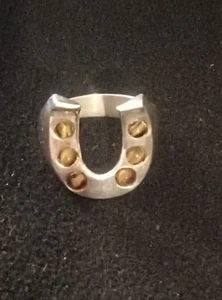 Anillo de herradura vintage de plata de ley Taxco para hombre. Talla 11 - Imagen 1 de 6
