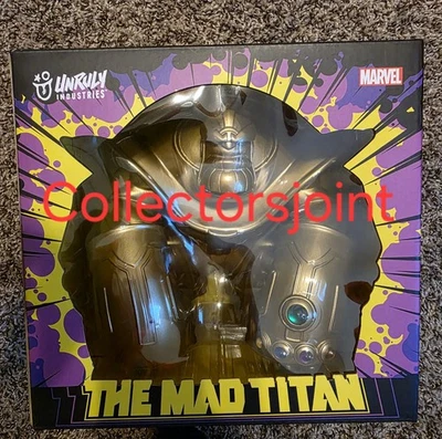 Comic Con Sideshow Unruly Industries Thanos The Mad Titan Gold Edition 2019 nuevo Foto 1 de 4